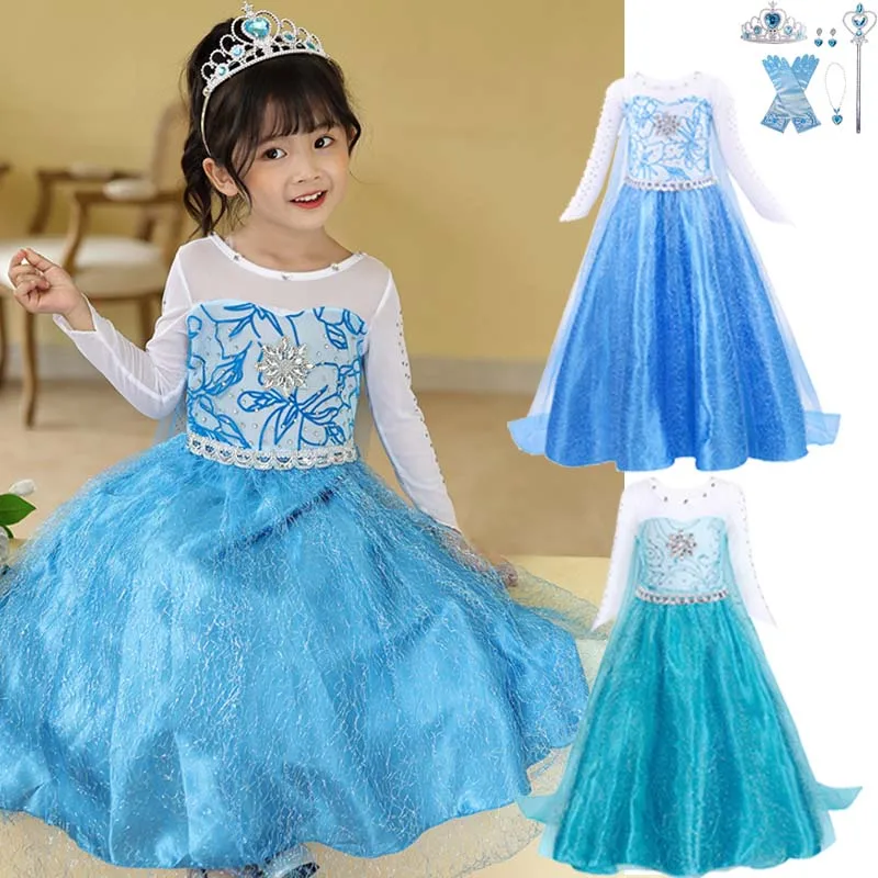 

KEAIYOUHUO 3-10 Years Girl Princess Dress Cosplay Costume Sequins Children Luxury Party Dresses Kids Birthday Gift Ball Gowns