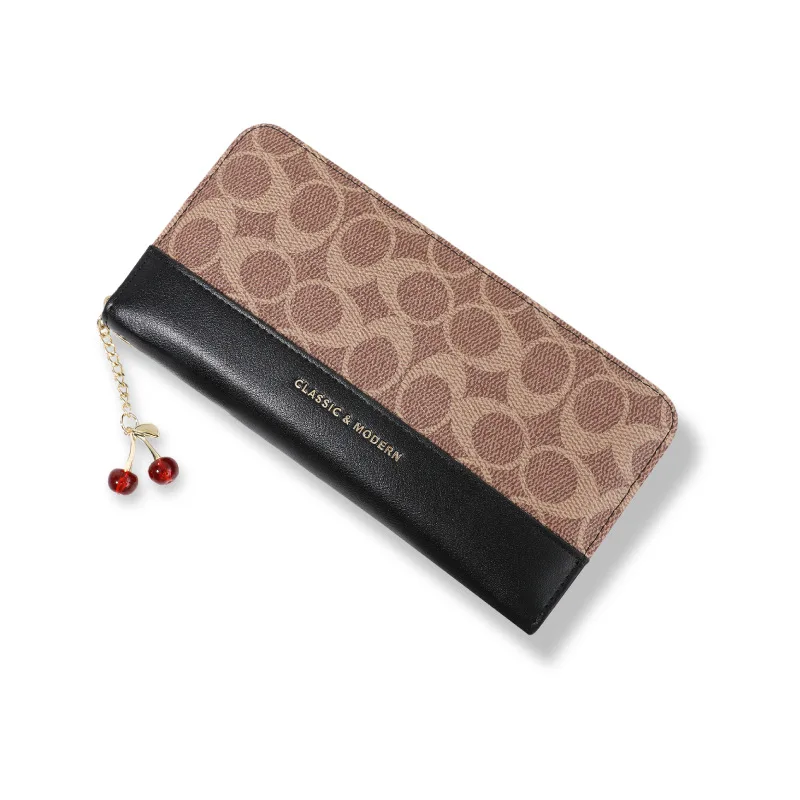 Elegant PU Leather Zipper Wallet - Ladies Long Tote with Coin and Card Holder