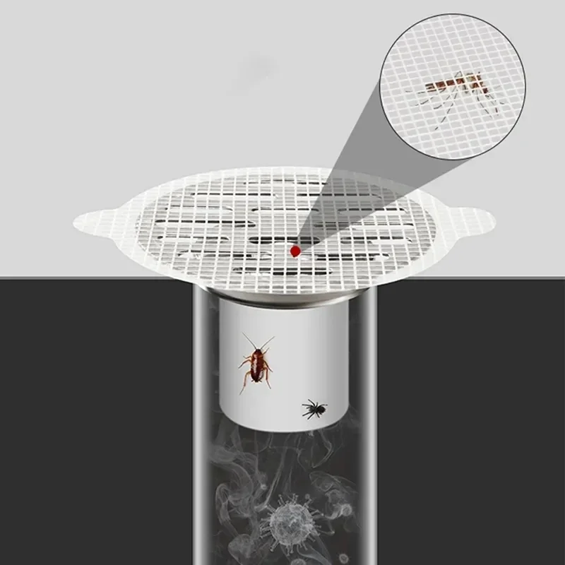 Disposable Shower Drain Mesh Stickers Waterproof Adhesive Drain Covers Bathroom Hair Catchers for Floor Sink Strainer Protector