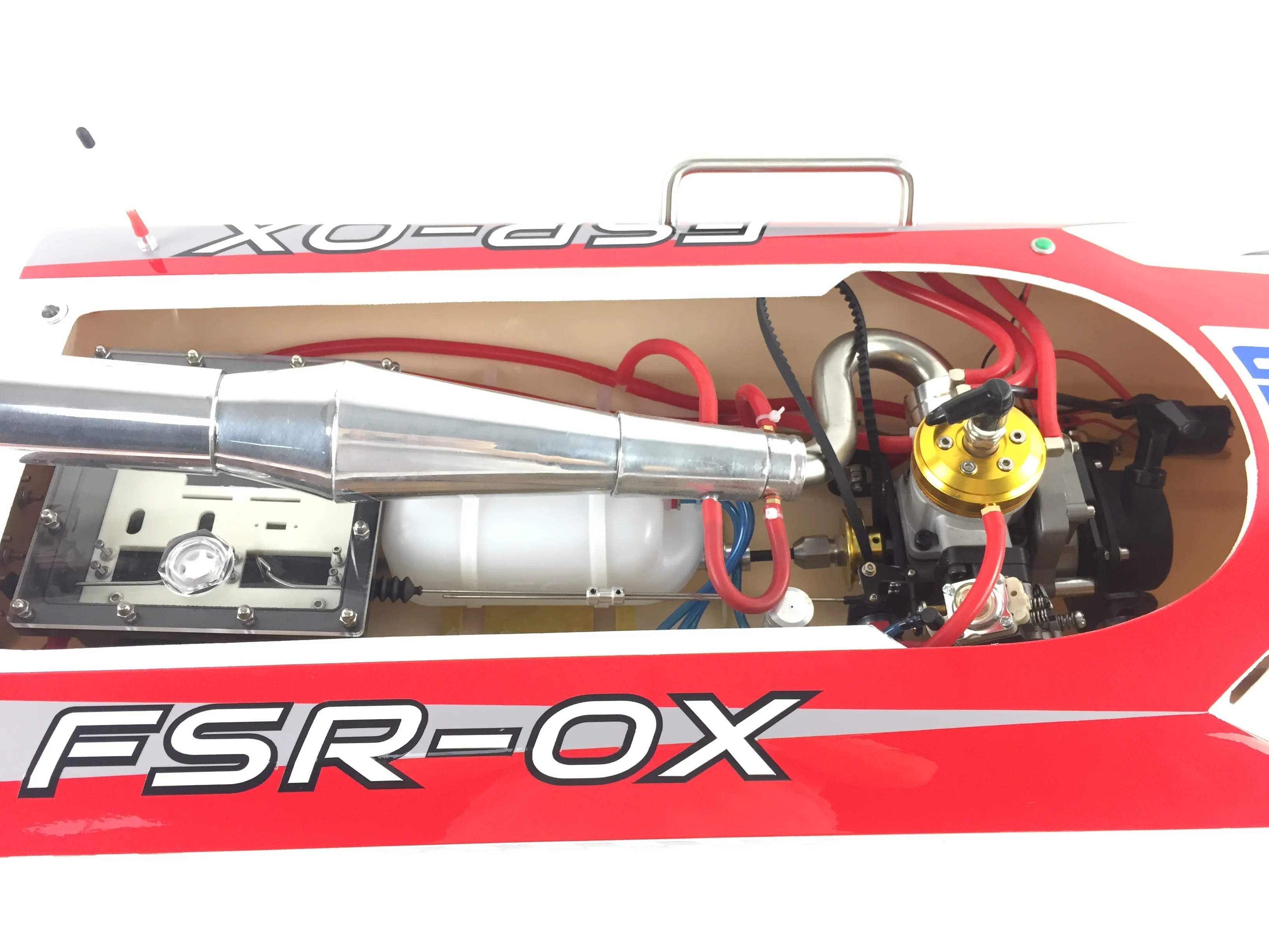 DTRC ARTR RC Boat G30H 30CC Red Fiber Glass Deep-V Monohull Gasoline No Radio System Speedboat Boy Water Toys Gift TH02681-SMT7 2