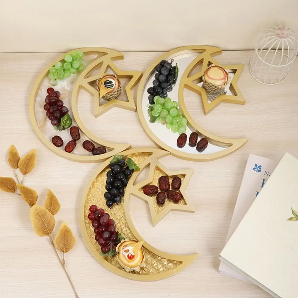 

Декоративный поднос для сервировки еды, кухонная настольная тарелка со звездами, луной, корзиной для фруктов, плотная доска