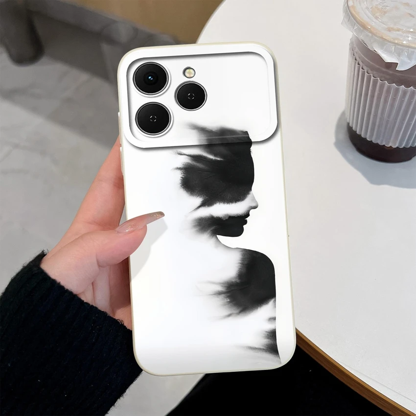 Cute Chubby Girls Pattern Shockproof Silicone Phone Case with Screen Protector