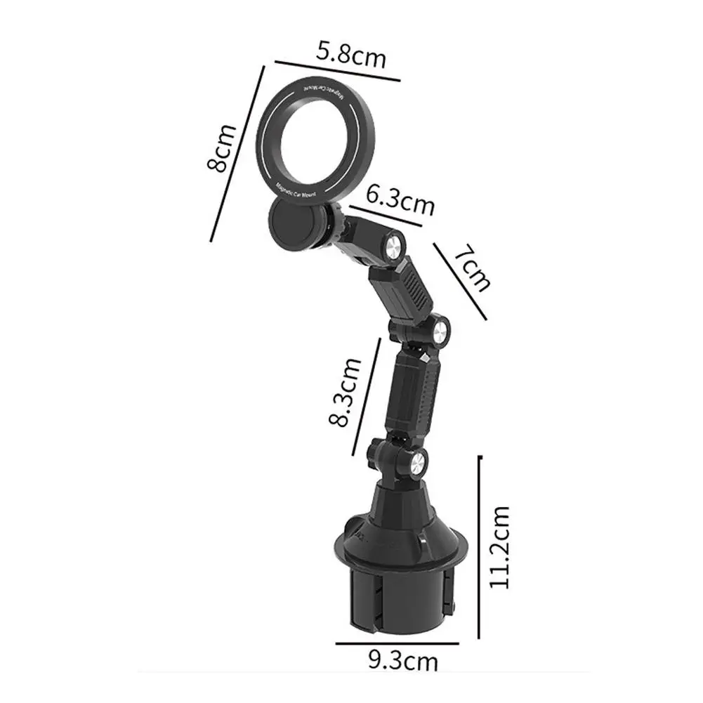 Magnetic Rotatable Foldable Car Phone Mount with Long Arm Design