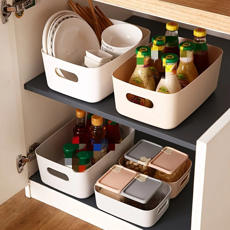 Desktop Storage Box, Cosmetics Clutter Organizer Box, Household Plastic Storage Box, Storage Box, Kitchen Storage, Bathroom