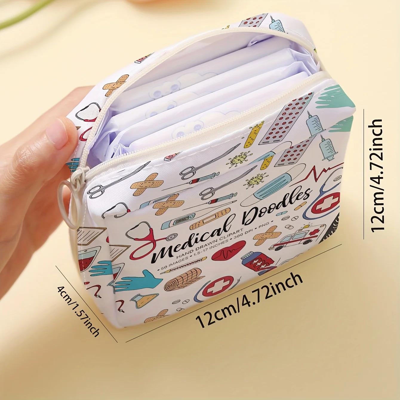 1 pc Medical printed sanitary napkin storage bag, lightweight tissue bag for women's products, sanitary tissue bag