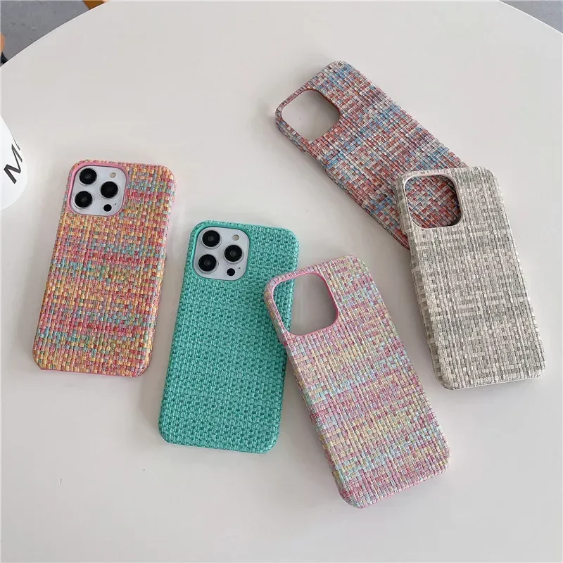 Luxury Shockproof Cloth Braided Silicone Phone Case with Soft Texture