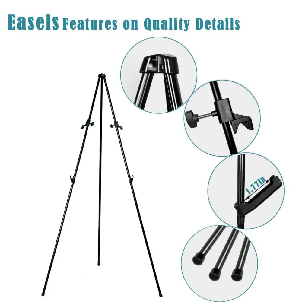 Non-Slip Art Easel Instant Use Easy to Carry Stable Display Painting Canvas Metal Easel Metal Displaying