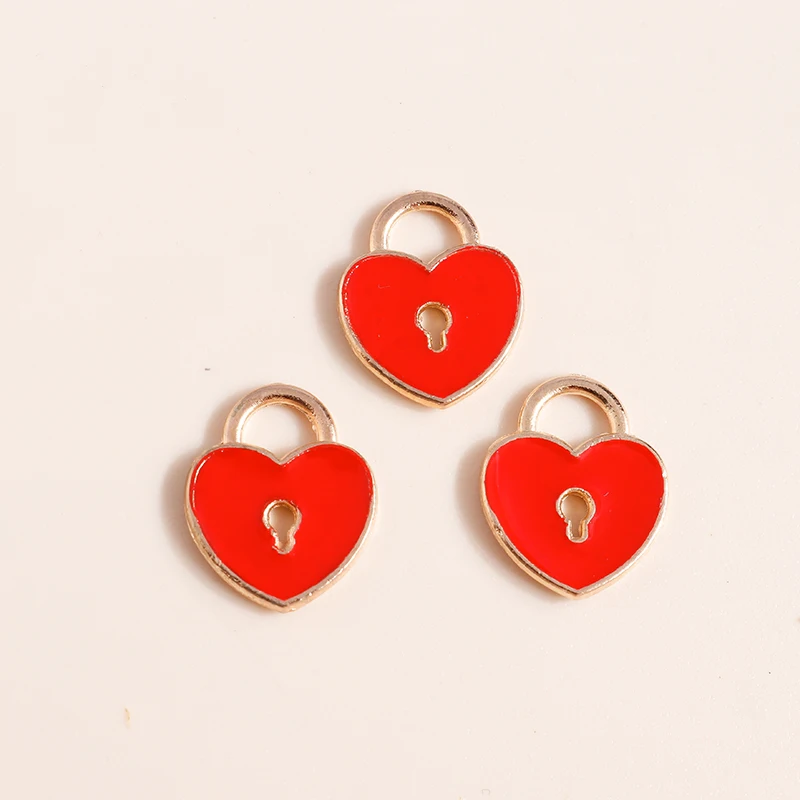 20 Stück 15x17mm Niedliche Emaille-Herzanhänger für die Herstellung von Halsketten, Ohrringen, Armbändern, DIY-Bastelbedarf, Schmuckzubehör – Detail 19