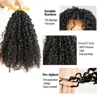 Extensions de cheveux humains bouclés afro kinky birmanes, pré-séparées, sans nœuds, pour crochet, effet plume, 100 % cheveux humains 4