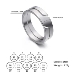 Elegant Stainless Steel Couple Ring - Timeless Jewelry - 8 (Steel Color)
