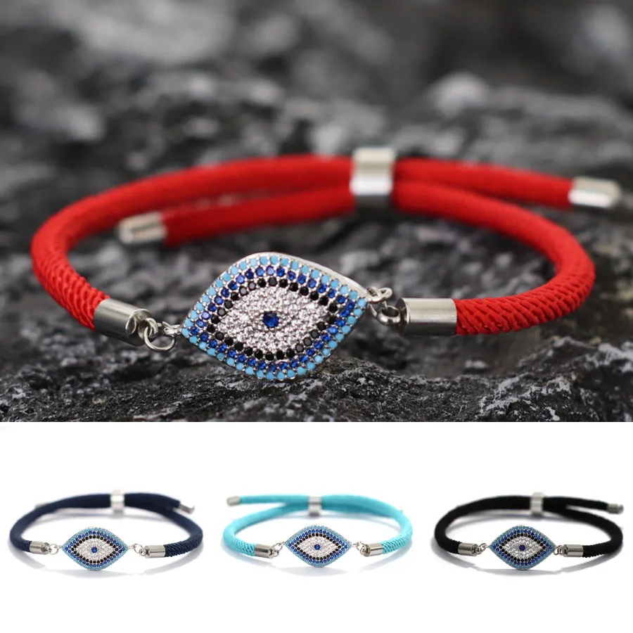 Red Thread Evil Eye Luxury Zirconia Bracelet for Men and Women