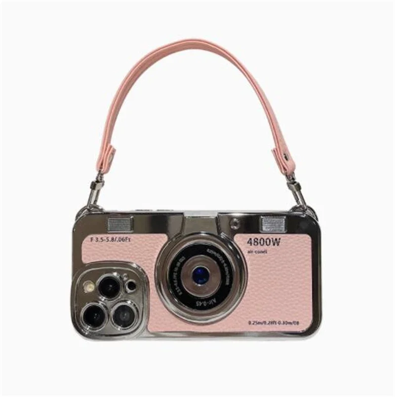 Vintage-Inspired TPU Soft Phone Case with Crossbody Strap Cover