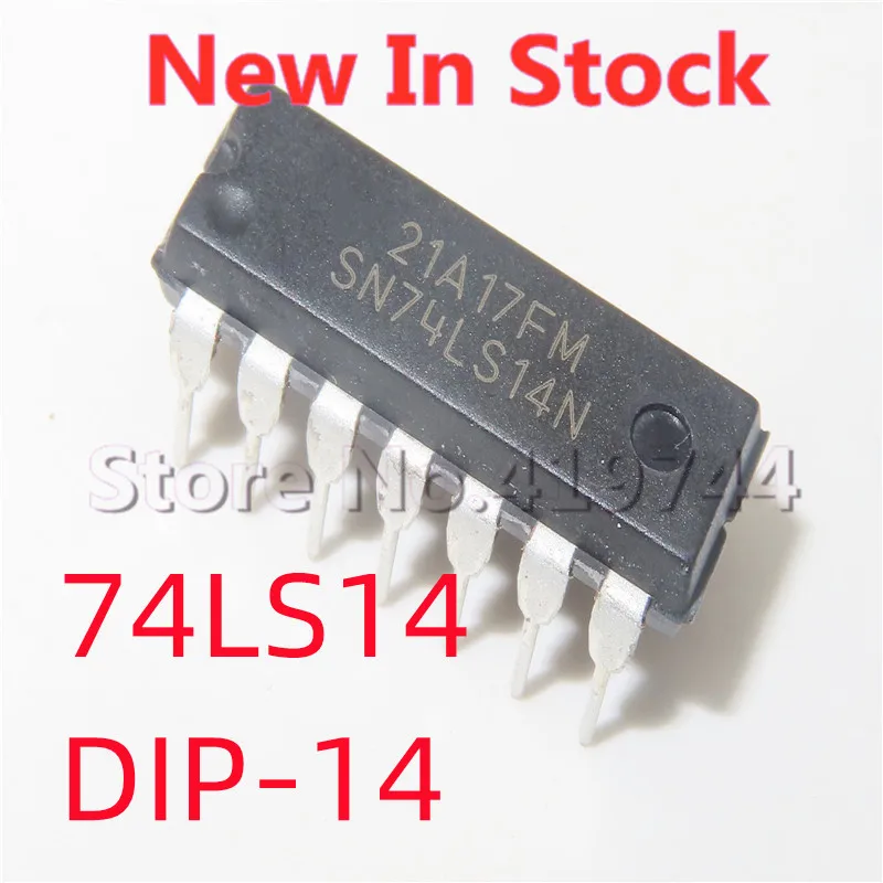 10x DM74LS14N Inverter IC – 6 Canali Schmitt Trigger – DIP-14 – Marche FSC/NSC