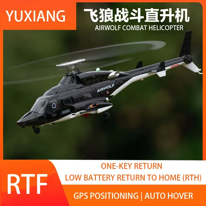 Yuxiang F02S RC 전투 헬리콥터 드론 GPS 자동 반환, 현실적인 군사 디자인, 원격 제어 항공기 모델 선물