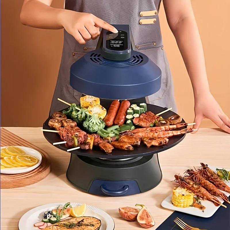 Korean Infrared Barbecue Oven Indoor Smoke-free Electric Baking Tray Automatic Rotating Electric Barbecue Oven Light Wave Oven 2
