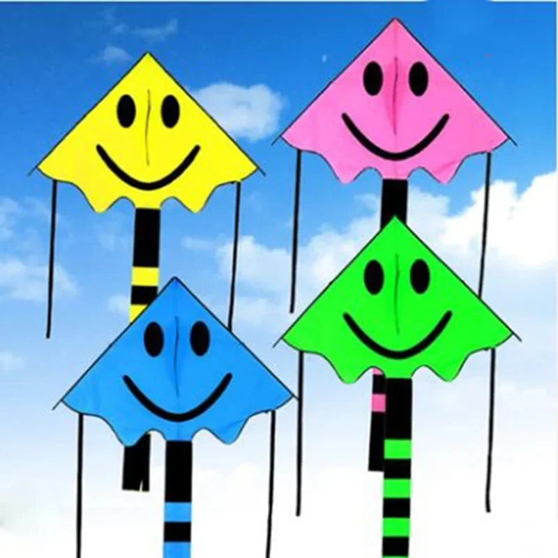 

free shipping large smiling face kites children kites reel toys flying outdoor ripstop nylon kite for adults toys parachute cerf