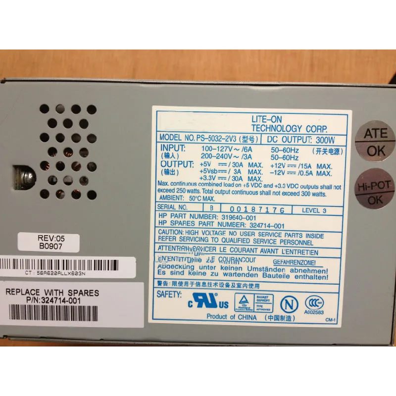 For HP ML330 G3 PS-5032-2V3 319640-001 324714-001 300W Server Power Supply 100% Test Before Shipment 6 For HP ML330 G3 PS-5032-2V3 319640-001 324714-001 300W Server Power Supply 100% Test Before Shipment - Image 4