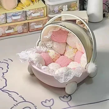 Cute Baby Cradle Shape Desktop Storage Box Doll Baby Bed For Storage Container Storage Trunks Dolls Bed Furniture Accessories 2