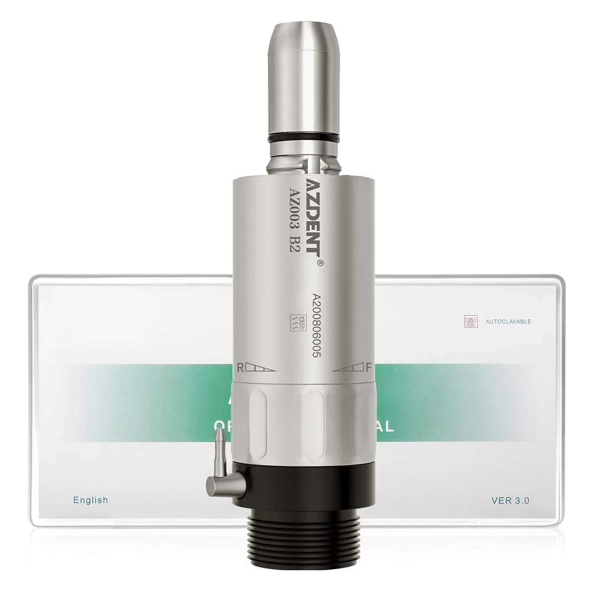 AZDENT Dental Low Speed Handstück Winkelstück 1:1 Gerade Externe Wasser Spray Luft Motor Betrieb Zahnmedizin Ausrüstung Werkzeug – Detail 15