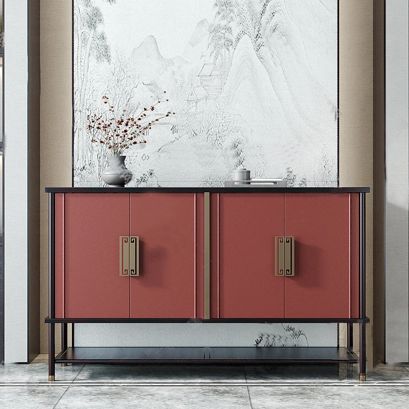 

New Chinese style solid wood foyer cabinet light luxury