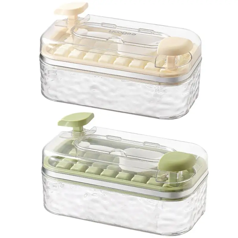 

Ice Cube Tray With Lid And Bin Ice Tray Easy Demoulding Large Ice Box Freezer Ice Cube Molds Maker Kitchen Accessories