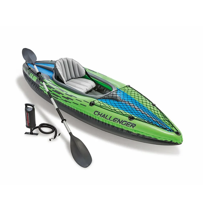 Intex 68305 Challenger K1 Zattera Gonfiabile Per Canoa Per Una Persona Con Remo E Pompa A Mano Ocean Kayak