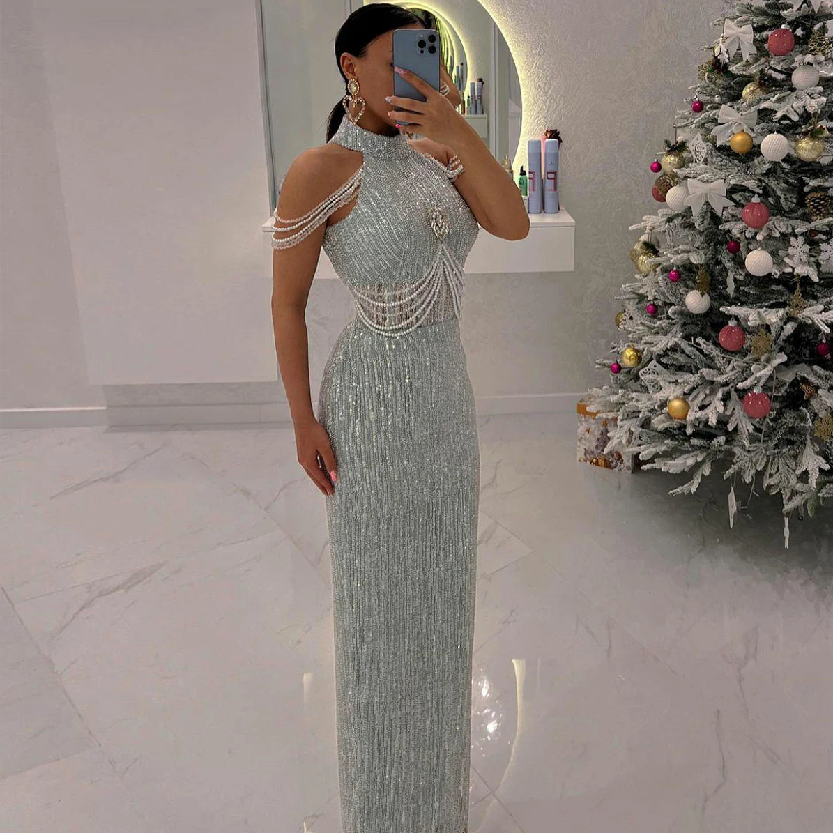 Simple Halter Cocktail Dresses For Women Sleeveless Prom Party Dresses Birthday Party Gowns