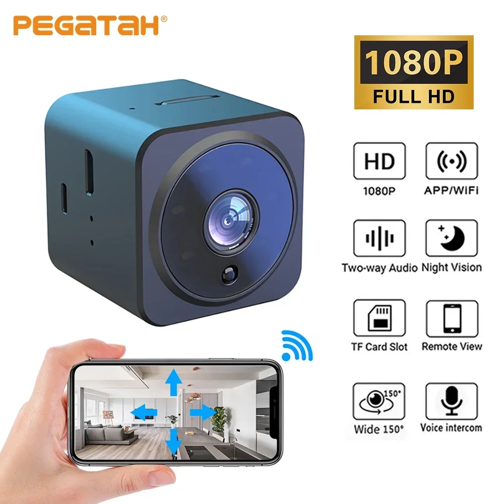 PEGATAH 1080P HD Mini Camera WiFi Wireless Home Security Surveillance Cameras Night Vision Smart Home Sports Monitor