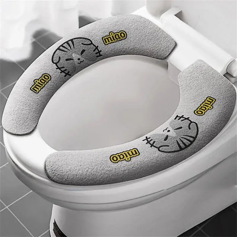 Cartoon Paste Toilet Seat Cover Washable Bathroom Toilet Seat Pad Reusable Soft Thick Sticky Closestool Mat toilet seat cover