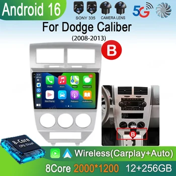 Radio Multimedia para Auto Android 16 para Dodge Caliber, Jeep Compass 1 MK Patriot 2006-2010, Reproductor de Video, GPS, 4G+WIFI, Cámara 360 1