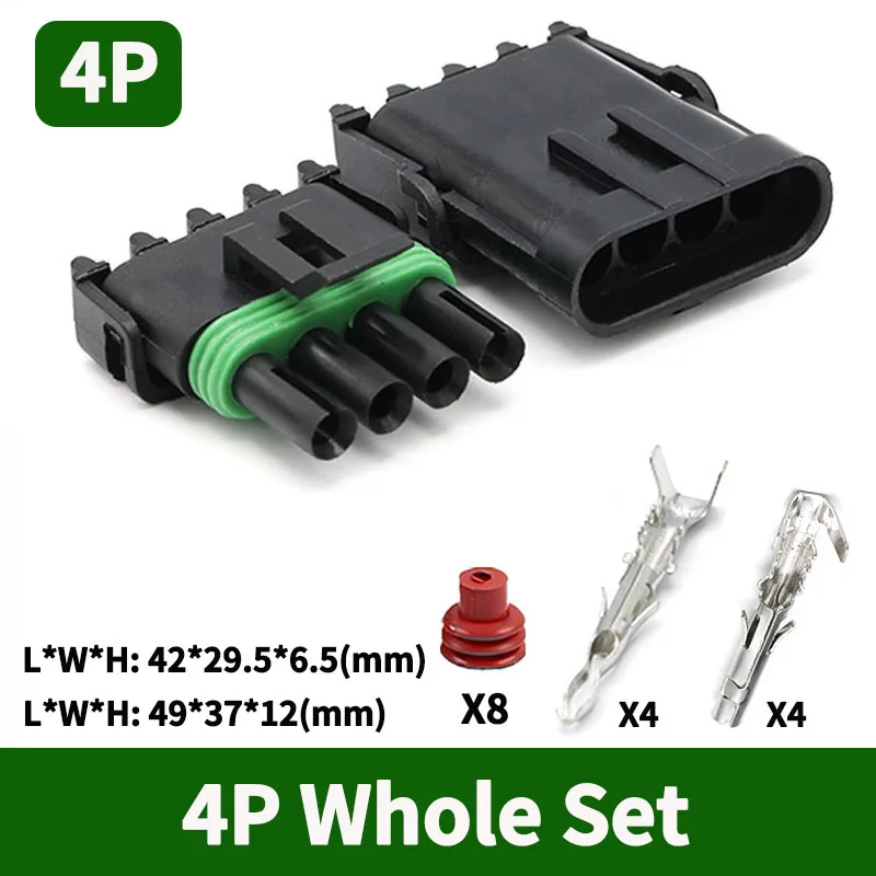 5/20/100Sets Delphi 2.5 Series GM Automobile 1/2/3/4/6Pin Waterproof Male&Female Connector Plug 12010975 DJ302/3/4/61Y-2.5-11/21