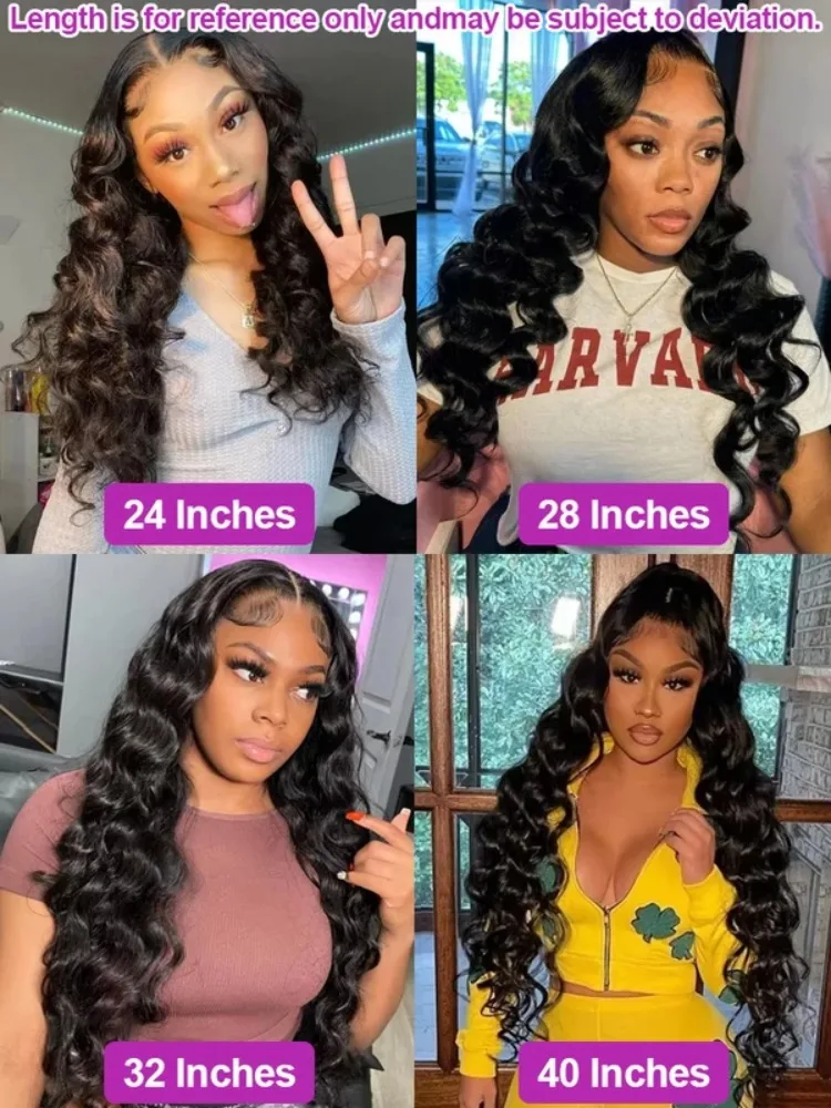 40Inch Loose Deep Wave 13x4 13x6 HD Lace Frontal Wig Brazilian Nature Water Wave  Front Human Hair Wig 250 Density