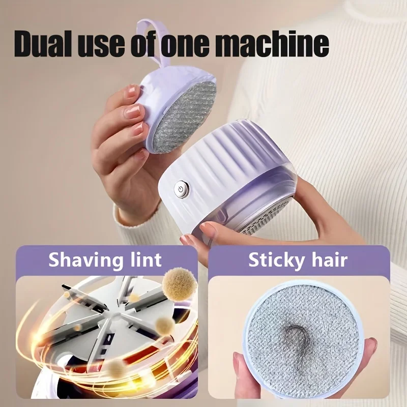 1pc 2-in-1 Hairball Trimmer Clothes Shaving Home Rechargeable Trimmer Portable Trimming Pilling Machine Remove Lint  Fuzz 6