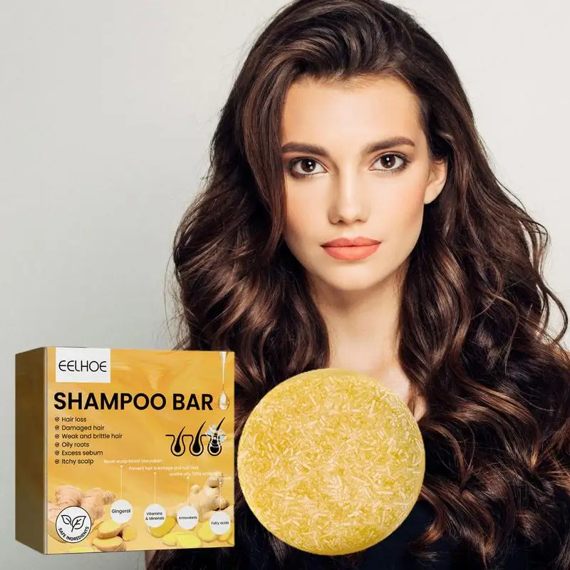 

Ginger Shampoo Soap Anti-Hair Loss Natural Organic Ginger Shampoo Soap Moisturizing Shampoo Bar Promotes Hair Growth Hard shampo