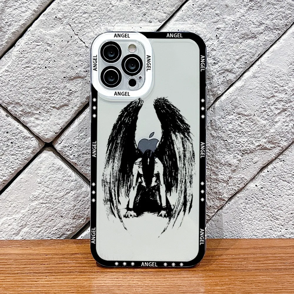 Punk Gothic Fallen Angel Clear Soft Phone Case