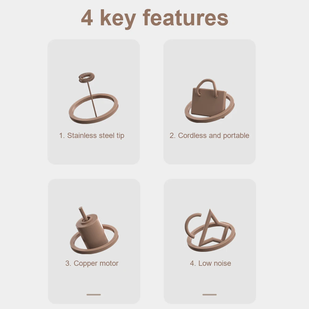 Milk Frother Hand Electric Automatic Rotary Egg Beater Coffee Cappuccino Creamer Whisk Frothy Blend Kitchen Mixer Stirrer