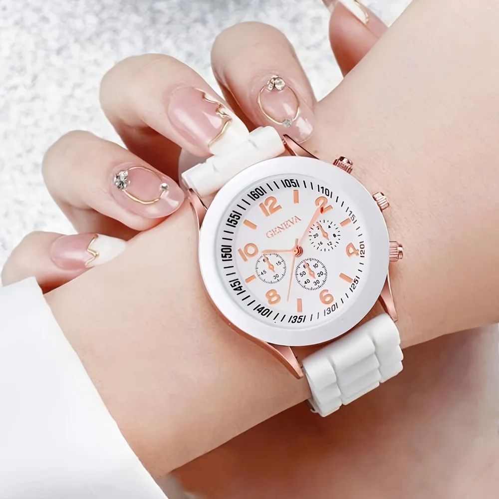4 Piece Fashionable Multifunctional Creative Personalized Couple Silicone Watch Quartz Watch With Bracelet Combination Set quartz watch fashion couple watches