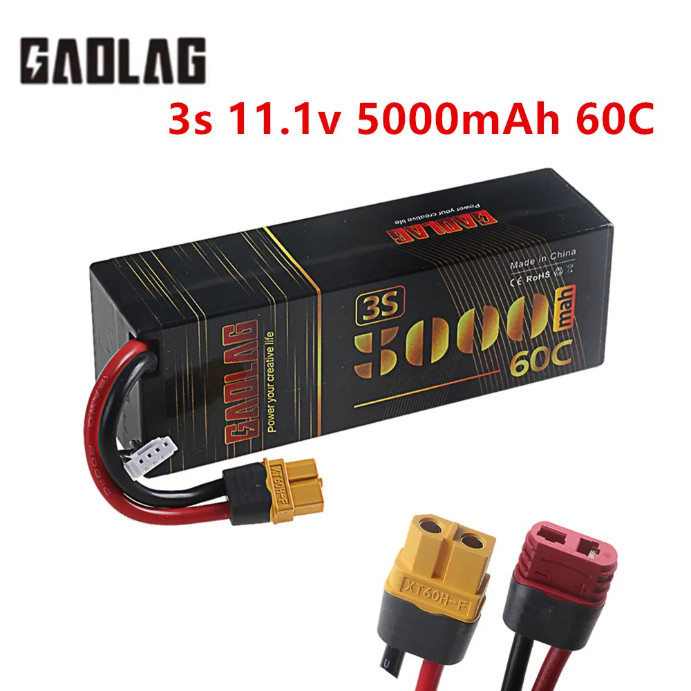 Batterie LiPo 3S 11.1V 5000mAh 60C XT60/T pour RC Drone Voiture