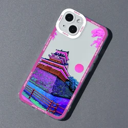 Japanese Anime Scenery Clear Phone Case with Cartoon Architecture Design - iPhone 12 Mini (Style 10)