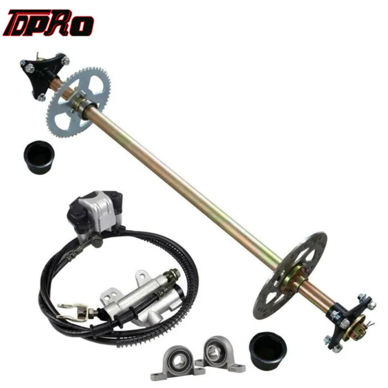 Kit Essieu Arrière Pour Go-kart/quad - Longueur 25,5 Pouces, Avec Frein à Disque Et Chaîne