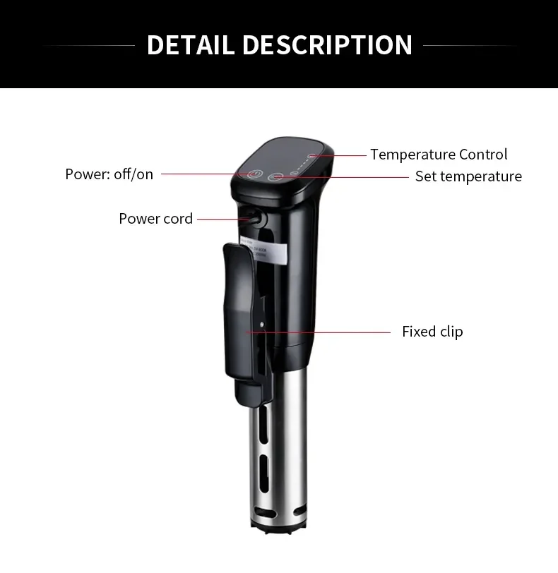 Household fast speed 1500w Ipx7 Machine Sous Vide High Quality Slow cooker slow cooking stick