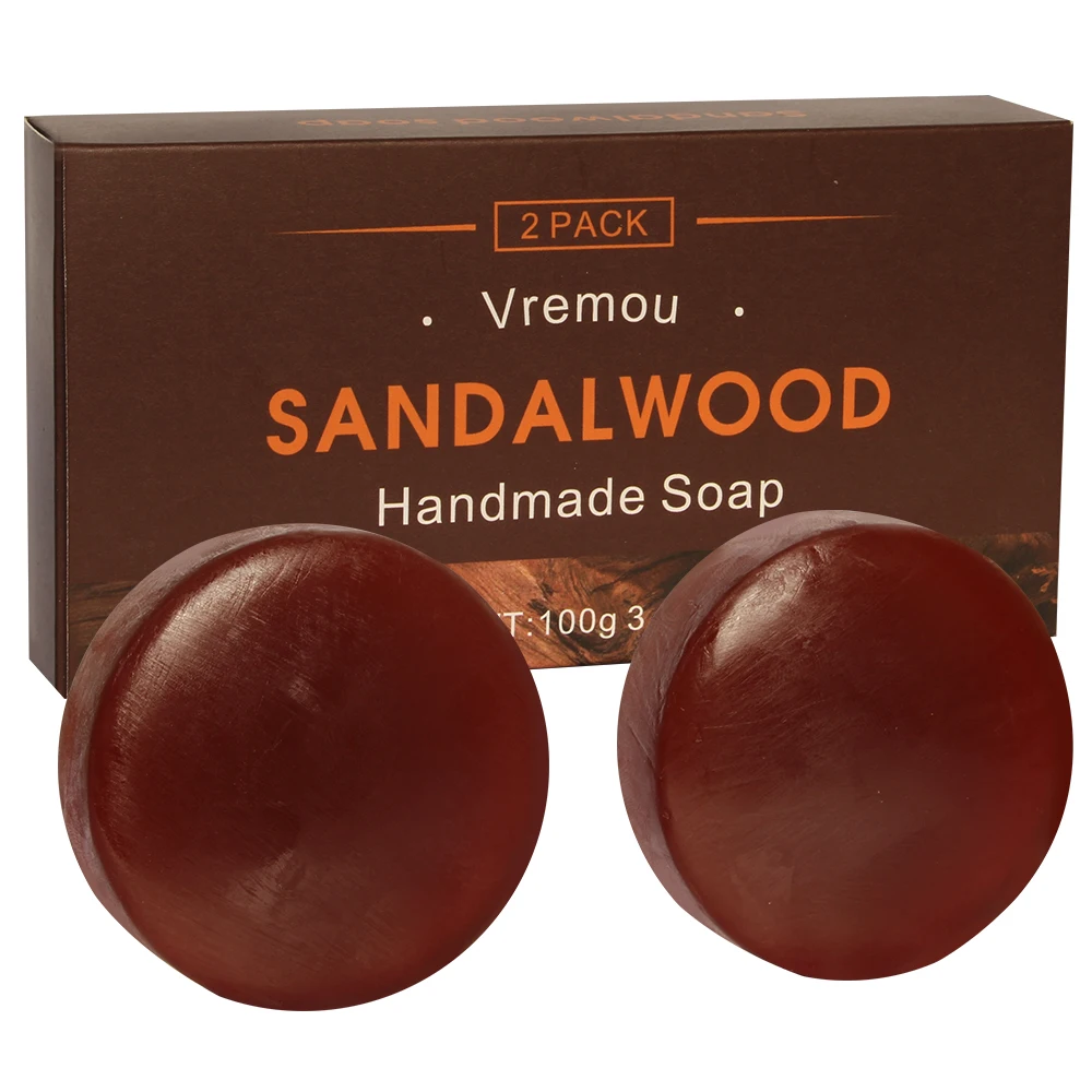 Sandalwood Soap - 2 Pack, Agarwood Soap - 2 Pack, Gentle Cleansing Handmade Soap, Plant Essential Oil Fragrance Body Soap 6