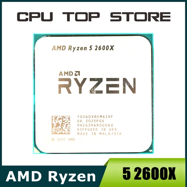 Amd ryzen 5 2600X R5 2600X 3.6 ghz 6コアtwelveスレッド95ワットのcpuプロセッサソケットAM4