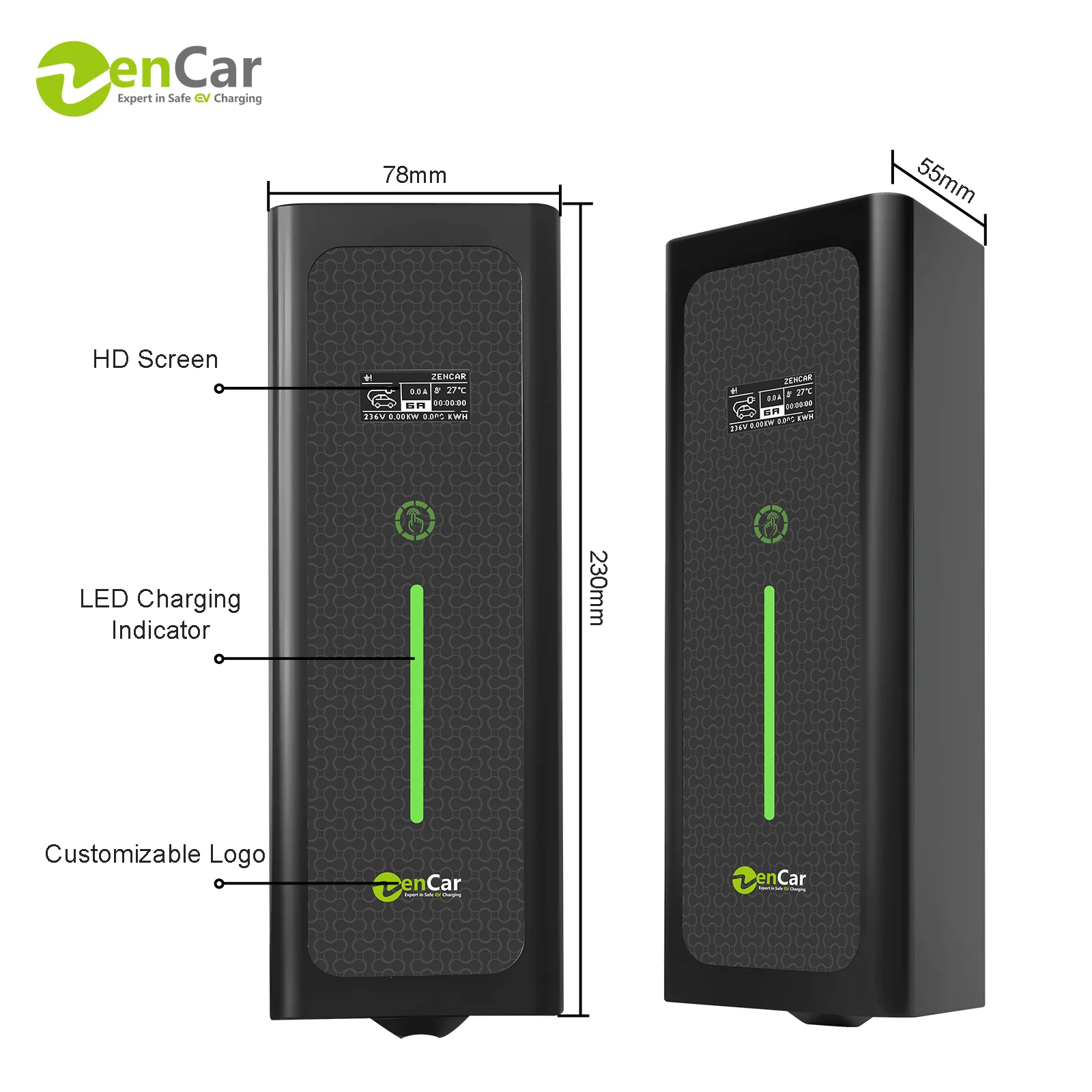 16A 3.6kW 젠카 모바일 전기차 충전기 EVSE 220V AC 전기차 충전기, 가정 및 야외 충전용 전류 조절 기능 포함