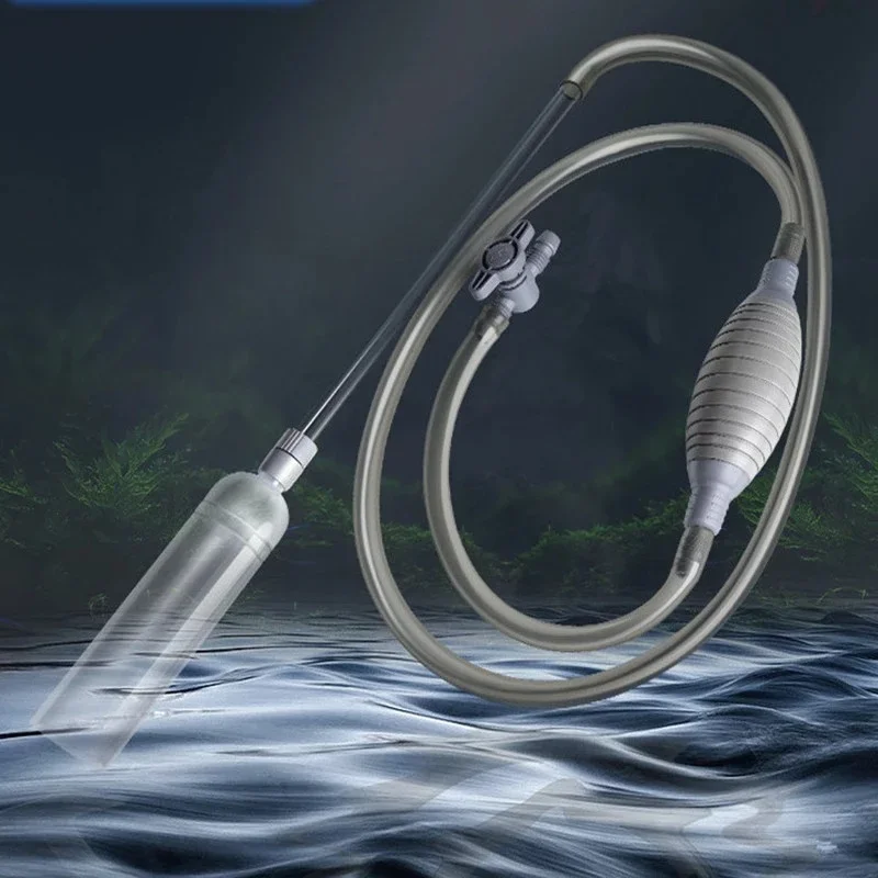 Aquarium Vacuum Cleaner 1.5m Manual Water Changer Fish Tank Air Pump Cleaning Handheld Siphon Pump