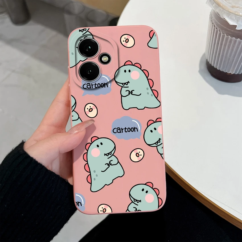 Fashionable Cool Girl Pattern Shockproof Phone Case with Smooth Liquid Silicone and Screen Protector