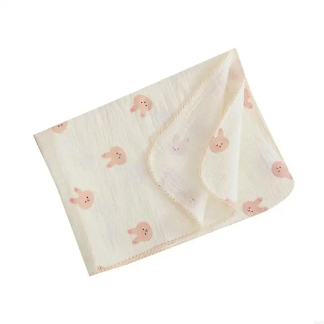 K1MA Cotton Baby Blanket with 2-layer for Girls Soft Breathable Blanket for Infant 3