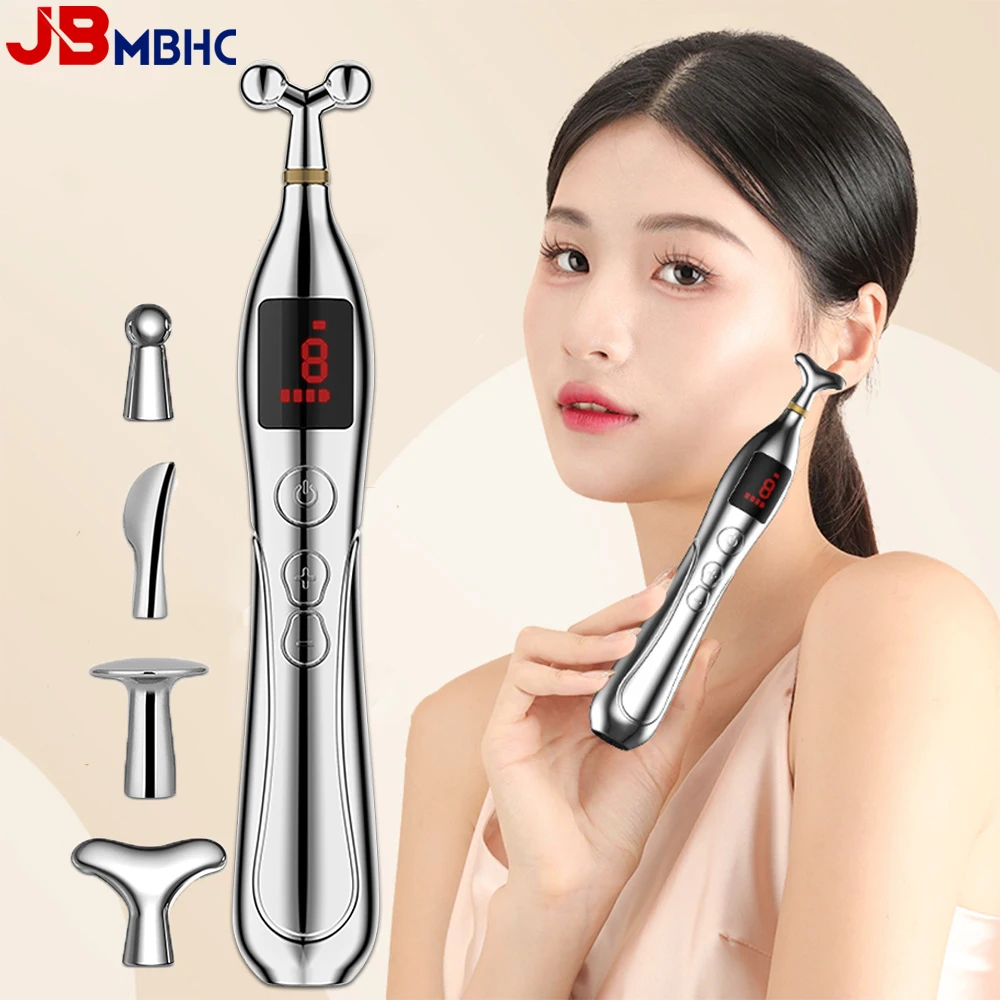 

5 Heads Electronic Acupuncture Pen Smart Pulse Laser Meridian Energy Massage Pen Pain Relief Therapy Back Neck Face Beauty Tool