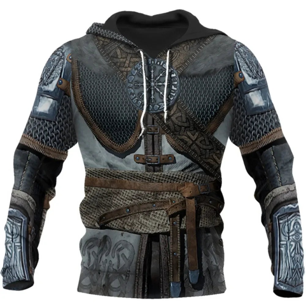 thumbnail image 1 of Sudadera con capucha de los Caballeros Templarios para hombre, sudadera de gran tamaño con estampado 3D, nueva moda 2024, chaqueta holgada, jersey, ropa de calle informal con capucha, 1 of 5