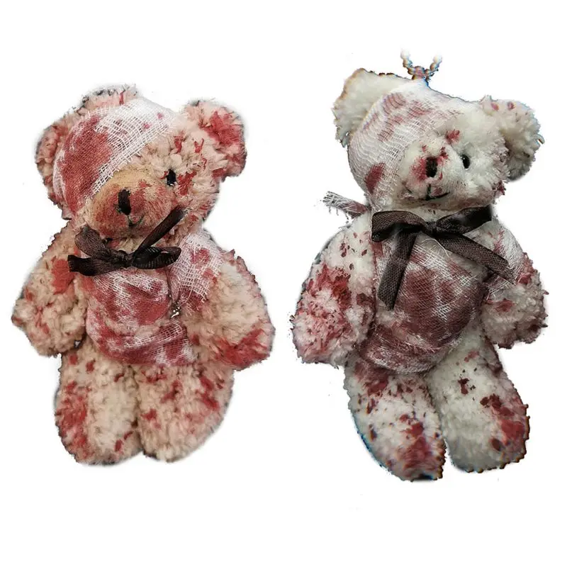 

for Creative Fashion Bloody Plush Bear Pendant for Key Chain Keyring Gift for Fr